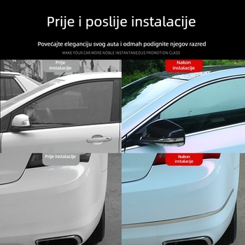 Univerzalni kromirani zaštitni trak za auto – ukrasni trak za vrata i karoseriju, zaštita branika, otporan na ogrebotine
