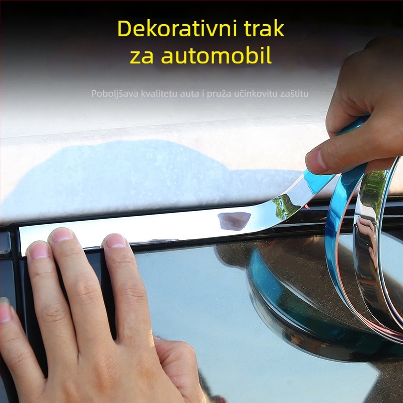 Univerzalni kromirani zaštitni trak za auto – ukrasni trak za vrata i karoseriju, zaštita branika, otporan na ogrebotine