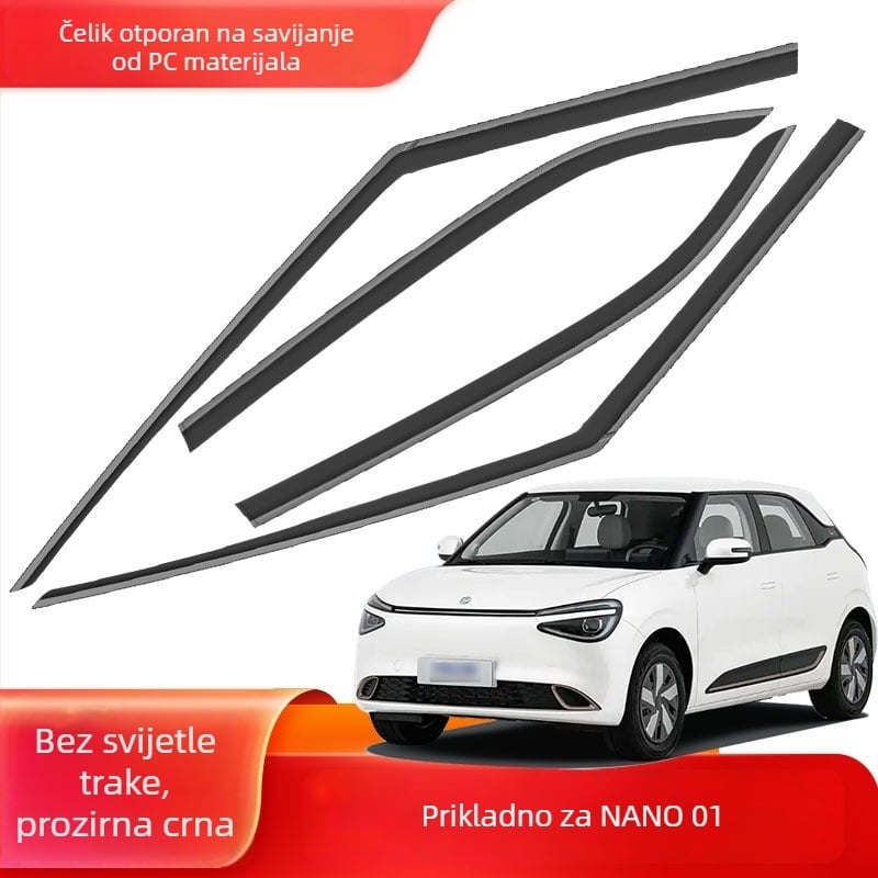 Akrilni set kišnih štitnika za automobil Damai X7 (2017-), 4 komada, montaža ljepilom, kopčom i kukom