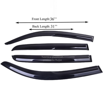 Tacoma Double Cab zaštita kiše za prozor, 2016–2022 — akril, brenda Wuxiang, mogućnost prilagođavanja