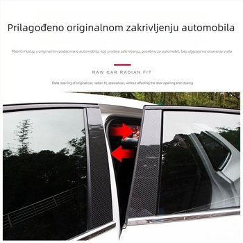 Naljepnica od karbonskih vlakana za središnji stup prozora – dekor prozorskih rubova, kompatibilna s Honda CR-V 2026, Siwei Haoying i prva generacija Fit
