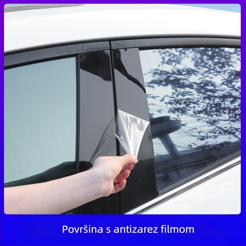 Porsche Macan 2014-2024 Crne dekorativne kapice za prozor za stubove B i C – set od 6 oglednih poklopaca