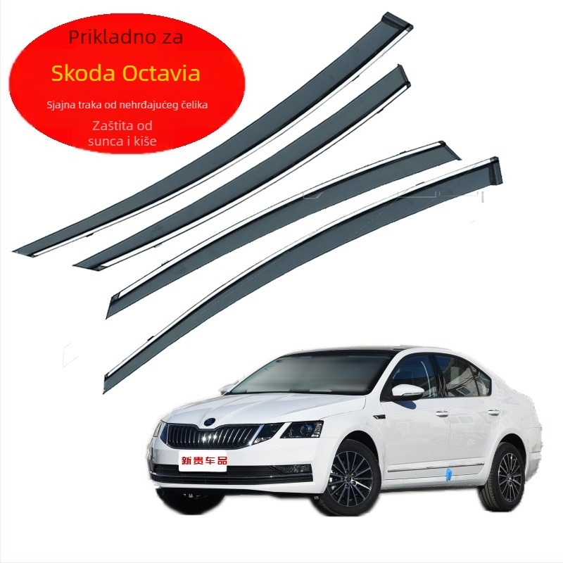 Kišni štit za Škoda Octavia - akril, set od 4 komada, od 2009., jednostavan za montažu