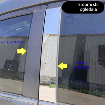 Dekorativna traka za prozor Ford Taurus 2010–2019, crna PC naljepnica za središnji stup