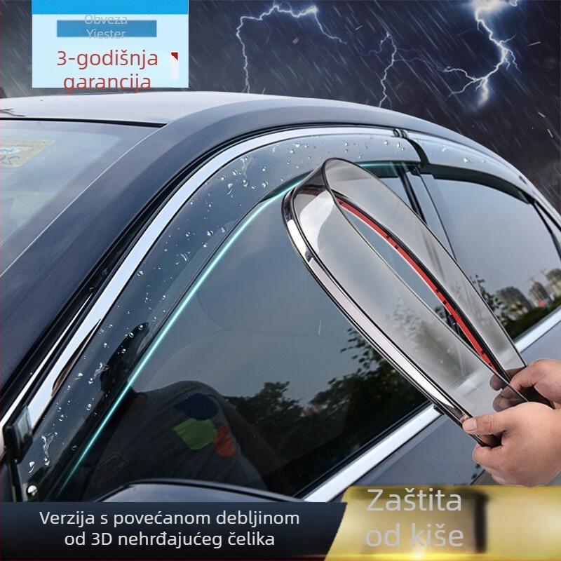 PC zaštita od kiše za prozore Toyota modela (2007–2019) — set od 4 komada, 3D dizajn, ugradnja kukom + ljepilo