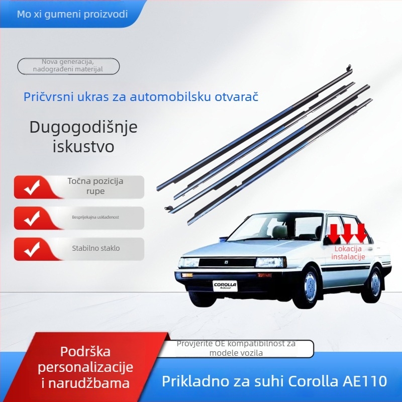 Mo xi Brtveni profil za vrata i prozore Corolla 110 – guma, debljina 100 mm, kompatibilno s Corolla 110