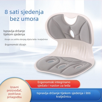 Ergonomska jastučnica za donji dio leđa za dugo sjedenje s integriranim naslonom i korekcijom držanja tijela