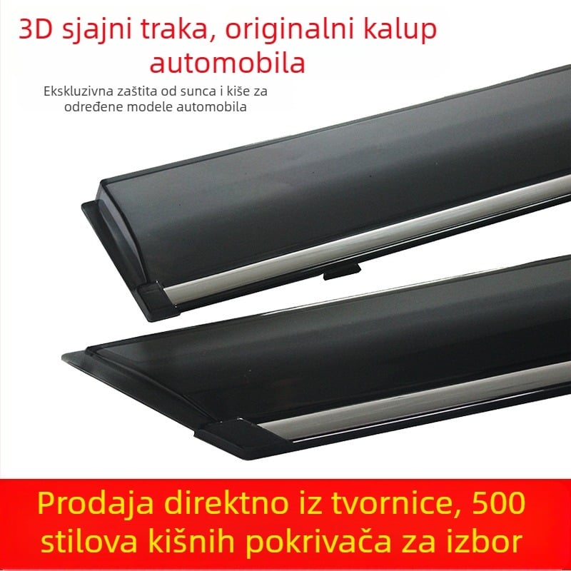 Nehrđajući čelični zaštitnik kiše za prozor Haval H5, samoljepljiv, set od 4 komada, dimenzije 120x100 mm