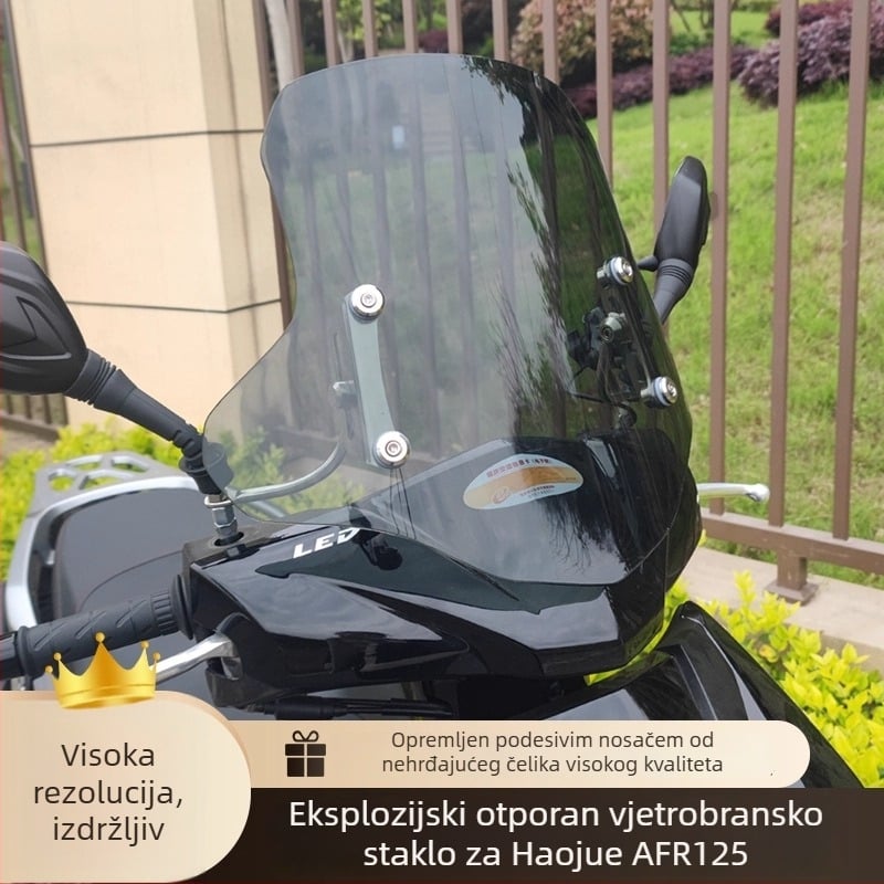Vjetrobran za motocikl Haojue Afr125 i Suzuki Uy125 — od smole, stil vjetrobrana, zaštita od sunca, marka Qi xing