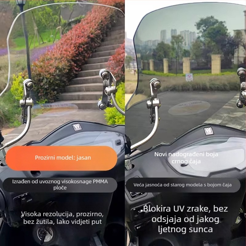 Vjetrobran za motocikl Haojue Afr125 i Suzuki Uy125 — od smole, stil vjetrobrana, zaštita od sunca, marka Qi xing