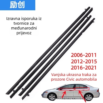 Brtvilo prozora automobila za Honda Civic 2006–2021, 4-dijelni set, artikal 72410-SNA-A01