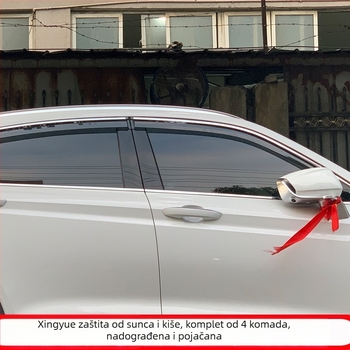 Geely Xingyue prozorski kišni štit — akril; kompatibilan model: Geely Xingyue; godina: 2019; montaža: kuka i ljepilo; paket: set od 4 komada.