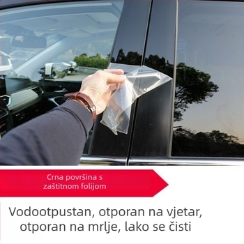 Auto prozorske trake za Hyundai Santa Fe, Sonata 8. i 9. generacije, Elantra | Naljepnice za središnji stup | Materijal: PC plastika | Bez prilagođavanja