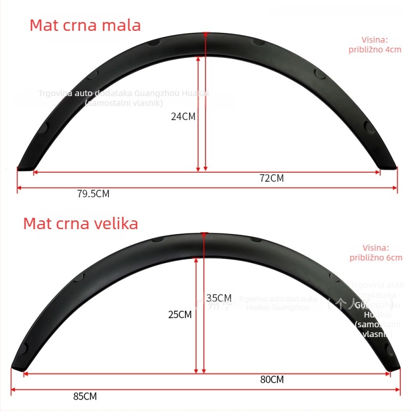Široke blatničarske laštice za limuzine, SUV i terenska vozila, ABS materijal, model: Wide body wheel eyebrow, opća primjena, porijeklo Guangzhou