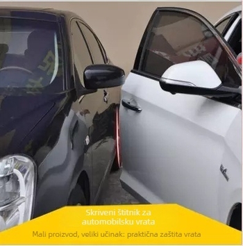 Pojas zaštite rubova vrata automobila, PVC, 1 m, crna, zaštita od udaraca i ogrebotina