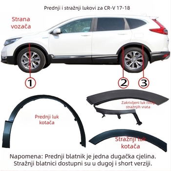 JJQ Protukolizijski trak za rub kalnika za Honda CR-V (prednji i stražnji) - dijelovi 74115-TME-T01, 74165-TME-T01; kompatibilno s 75390-TLA-A01, 75395-TLA-A01, 74413-TLA-A02