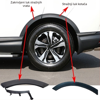 JJQ Protukolizijski trak za rub kalnika za Honda CR-V (prednji i stražnji) - dijelovi 74115-TME-T01, 74165-TME-T01; kompatibilno s 75390-TLA-A01, 75395-TLA-A01, 74413-TLA-A02