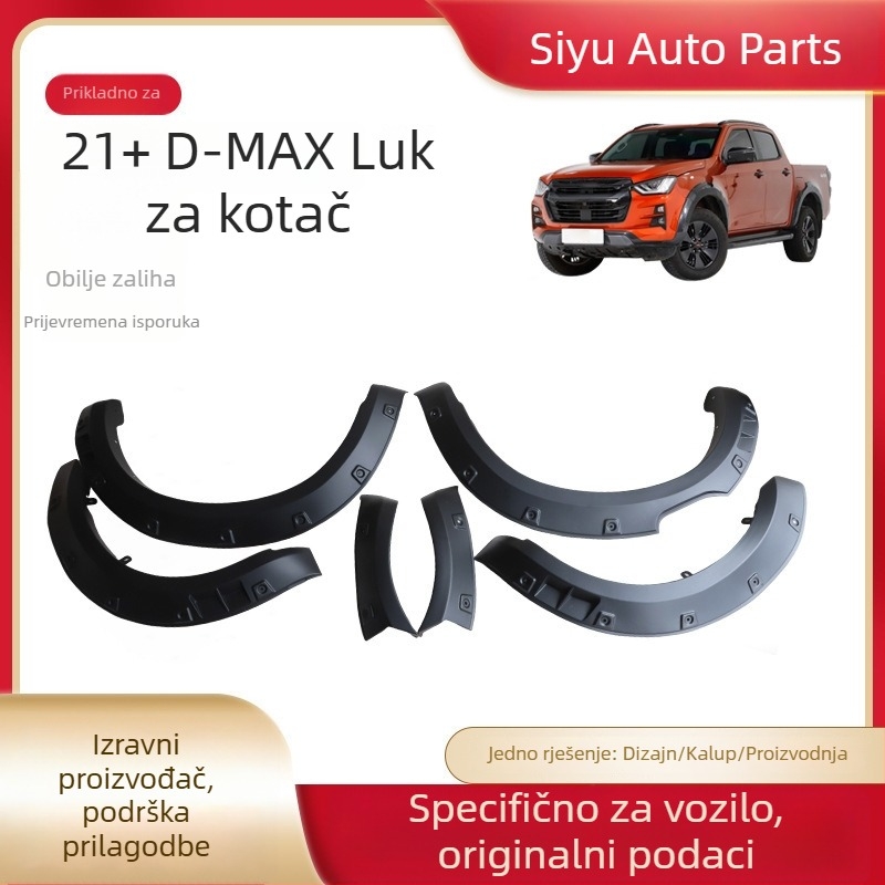 Lajsna za lukove kotača Isuzu D-Max 2021+ | Materijal: PP | Mogućnost prilagodbe