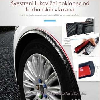 SGNOI Dekorativna traka za blatnik – Kompozitni materijal, Univerzalno za automobile, Polukružni luk, Trokutasti ploski profil