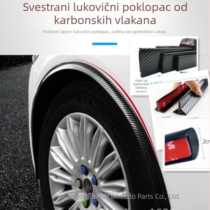 SGNOI Dekorativna traka za blatnik – Kompozitni materijal, Univerzalno za automobile, Polukružni luk, Trokutasti ploski profil