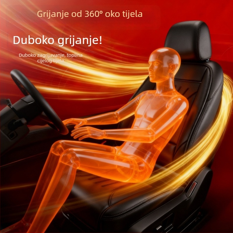Grijana podložnica za sjedalo automobila, pletene površine, punilo od svile, stil šivanja, zimsko grijanje