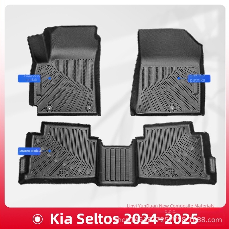 Kia Seltos 2024-2025 Prednje i stražnje automobilske prostirke, TPE, sve vremenske uvjete, 3D podovi i prtljažni prostirci, otisak logotipa dostupan