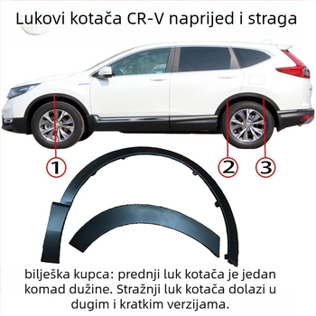 CR-V prednji i stražnji obrub obruča kotača, dekorativna traka za blatnike, kompatibilno s 2017-2019; materijal 74115-TME-T01 / 74165-TME-T01; modeli 75390-tla-a01, 75395-tla-a01, 74413-tla-a02