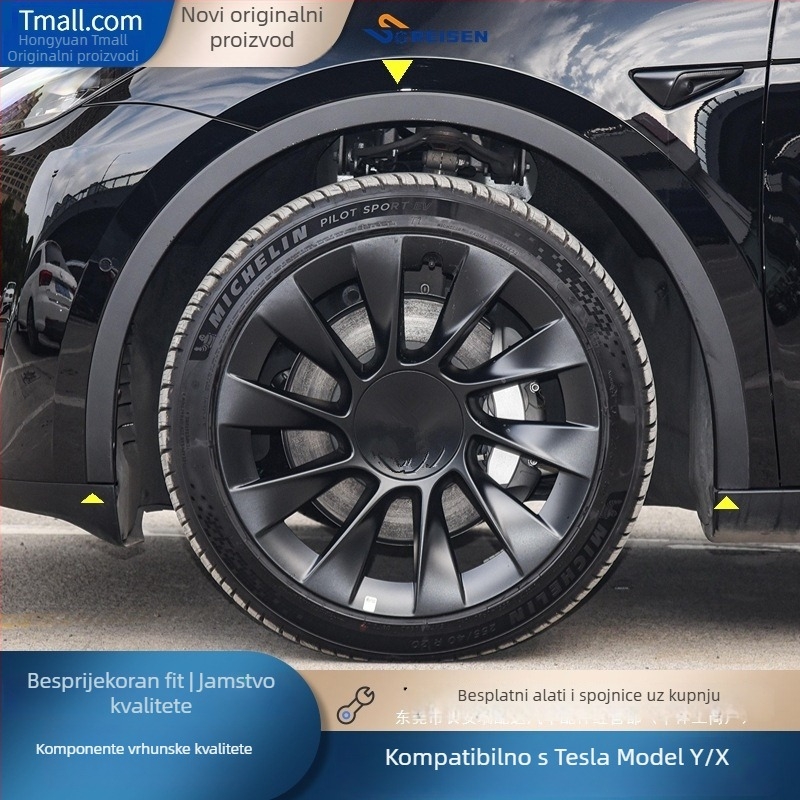 Tesla ukrasna traka za blatnik od nehrđajućeg čelika, set od 4 komada, model ATSL Y00, šifra proizvoda Ltao712951631406