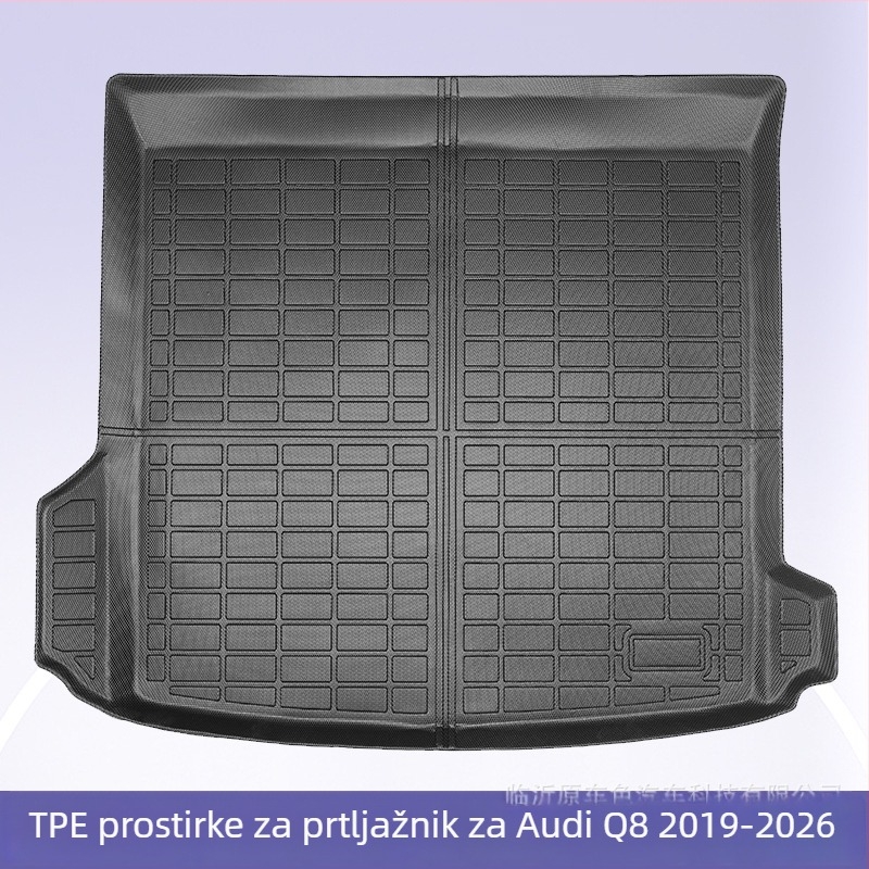 3D TPE All-Weather prostirke za Audi Q8 (2019–2026) – specifične za vozilo, za 5 sjedala, prilagođena izrada logotipa, prostirka za stražnji prtljak i naslone