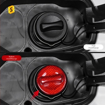 Mercedes-Benz Karbonska pločica za kapu spremnika goriva – Marka: Sha Sha Carbon Fiber; Materijal: karbonska vlakna; Ugradnja: podrška instalaciji