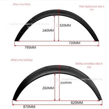 Dekorativna obruba lukova točkova za široko karoserijo — univerzalna kompatibilnost, Materijal: PP, Model: Wide body wheel eyebrow, Podrijetlo: Guangzhou
