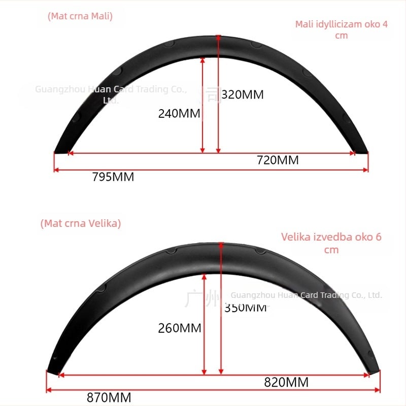 Dekorativna obruba lukova točkova za široko karoserijo — univerzalna kompatibilnost, Materijal: PP, Model: Wide body wheel eyebrow, Podrijetlo: Guangzhou