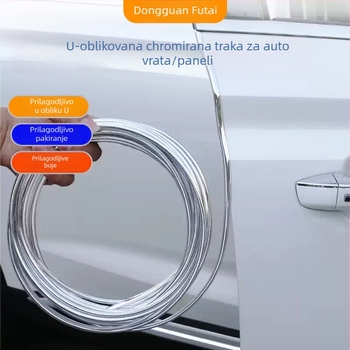 7 mm ukrasni trak za vrata automobila, zaštita od sudara i ogrebotina, samoljepljiva