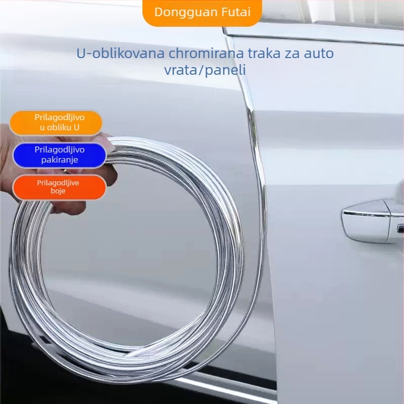 7 mm ukrasni trak za vrata automobila, zaštita od sudara i ogrebotina, samoljepljiva