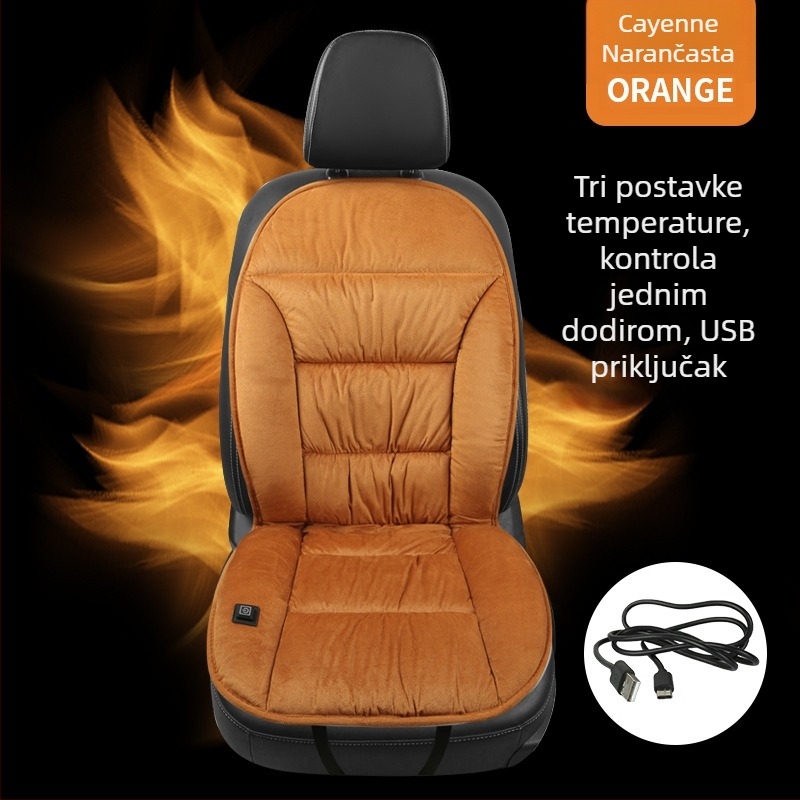 Grijani jastučić za sjedalo od grafena s USB priključkom, pogodan za automobil, ured i dom
