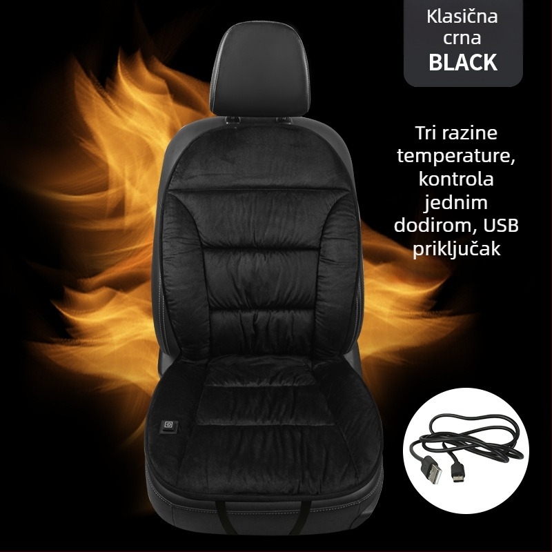 Grijani jastučić za sjedalo od grafena s USB priključkom, pogodan za automobil, ured i dom