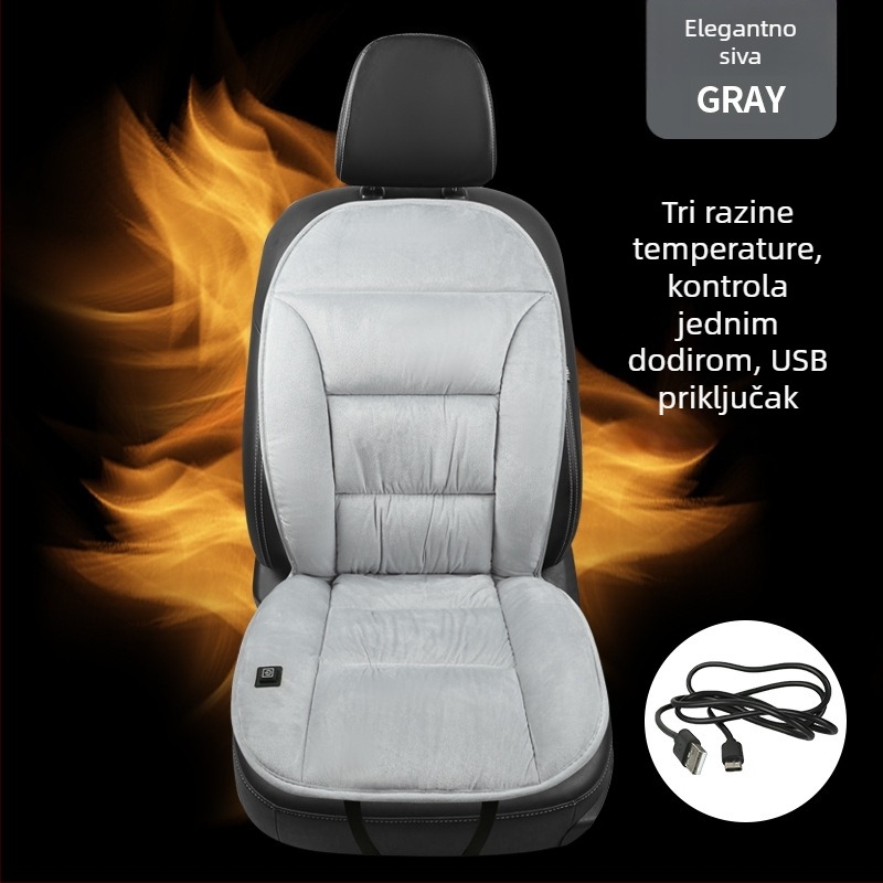 Grijani jastučić za sjedalo od grafena s USB priključkom, pogodan za automobil, ured i dom