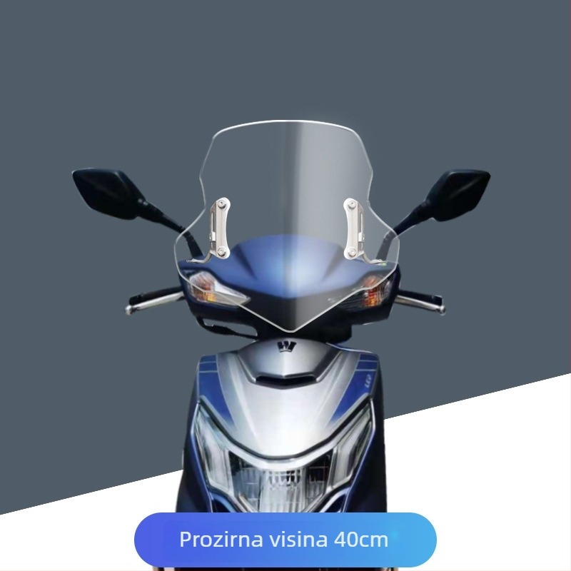 UCR prednje vjetrobransko staklo za Haojue Tiger Shark VX125, UCR125 i USR125 – debeli prednji vjetrobran, modifikacijski dodatak