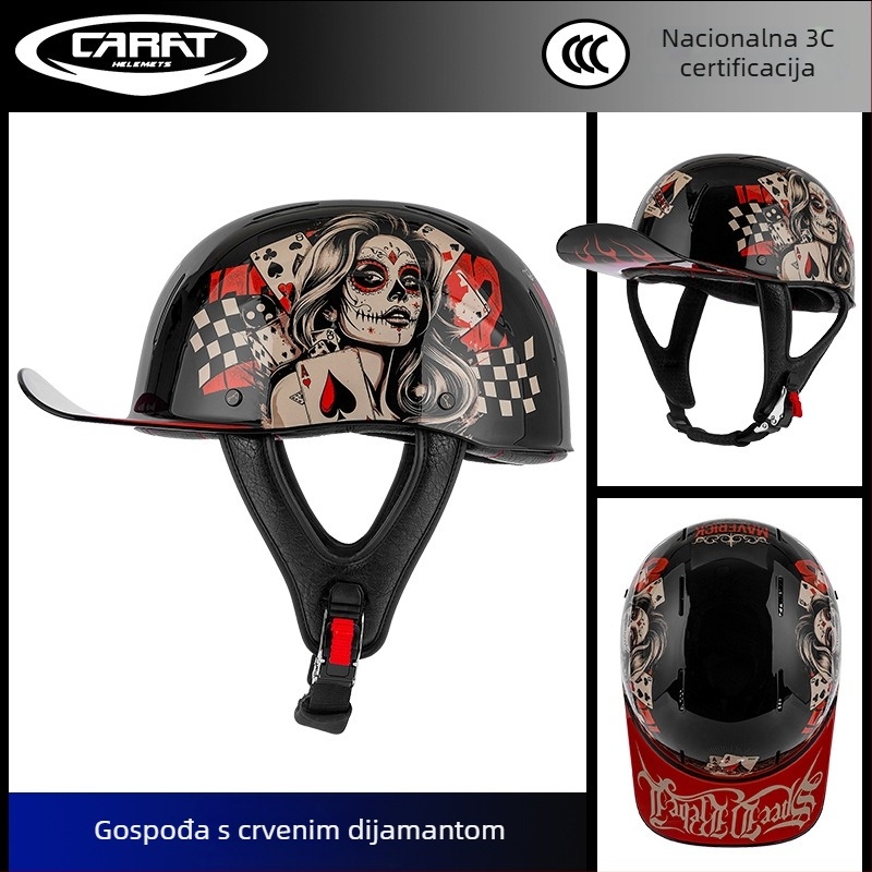 Half Helmet, ABS, Unisex, Retro Stil, Za motocikl