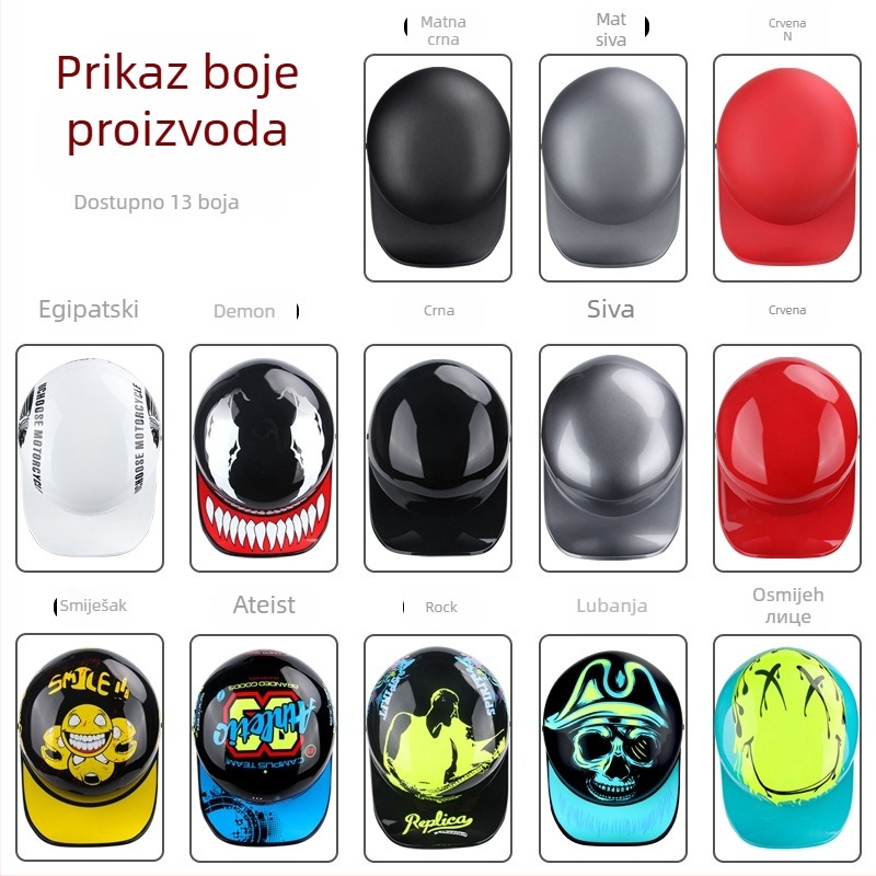 Kaciga za motocikl – polu kaciga, retro stil, ABS materijal, brend UCHOOSE