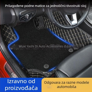 Automobilske podne prostirke od PVC protivklizne, kožna podloga za stopalo, puni obujam, dvostruki sloj tepiha, bez mirisa, prilagođeno za pet sjedala