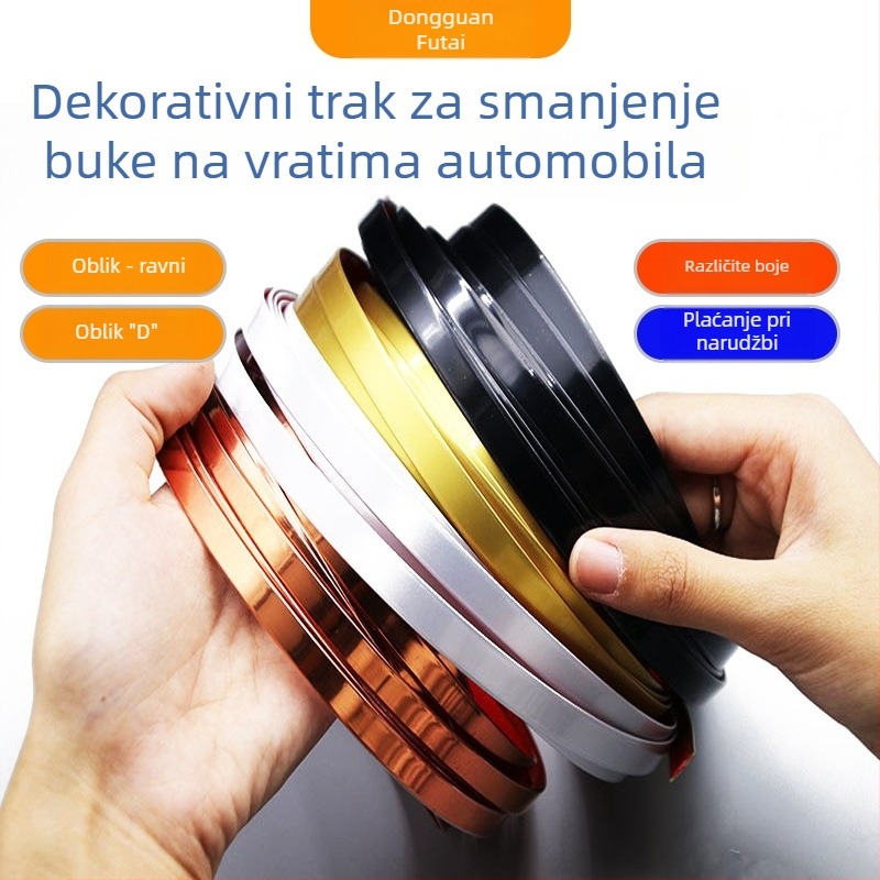 D10 PVC auto dekorativni trak za vrata s kromiranom trakom za prozor, samoljepljivi zaštitni rub