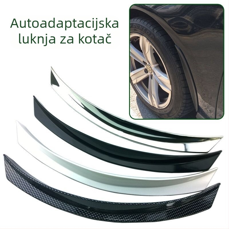 Univerzalni karbonskog izgleda zaštitni luk kotača s debljom zaštitnom trakom i gumom protiv ogrebotina plastične dekorativne naljepnice za lukove kotača