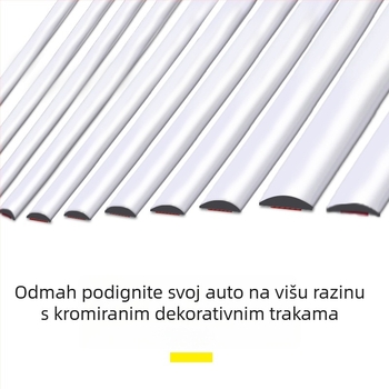 Kromirana traka za karoseriju automobila – mekani PVC rubni završetak s kromom, zaštita od ogrebotina, kompatibilno s MT mjenjačem, opći model, mogućnost prilagodbe