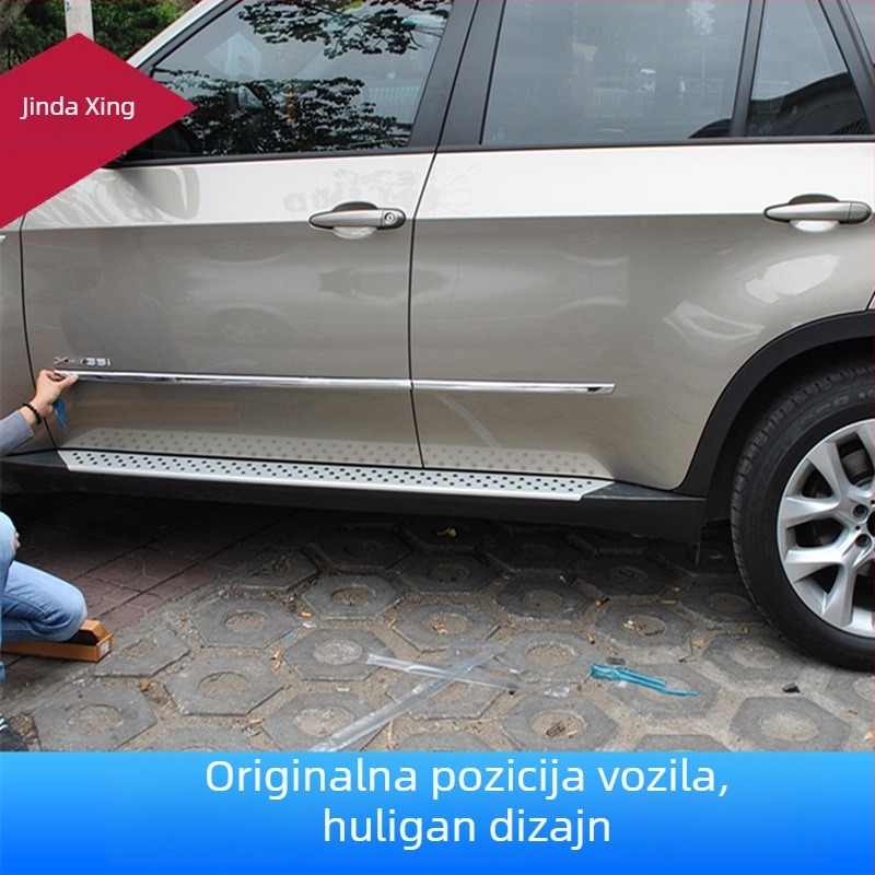 Nehrđajući čelik – ukrasna traka za vrata BMW X5 E70 (2008–2013) — dekor karoserije vrata, zaštitna traka za stražnji poklopac prtljažnika, upute za ugradnju
