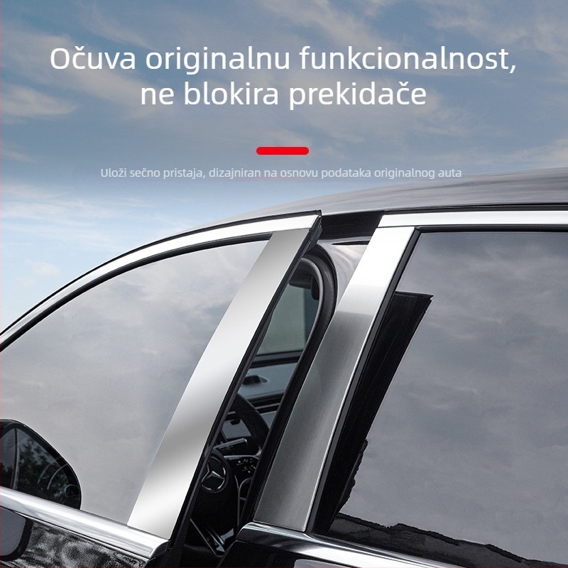 Mercedes-Benz E-klasa srednji stup prozora, modeli 24–25, E300L/E260L – dekorativna sjajna traka za karoseriju