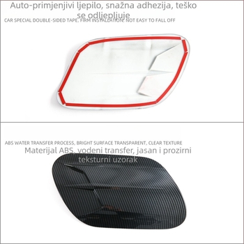 Zaštitna naljepnica poklopca spremnika goriva za Audi A5L 2026 SAIC FAW — ABS plast, uzor karbonskih vlakana / crna lak, za modificirana vozila