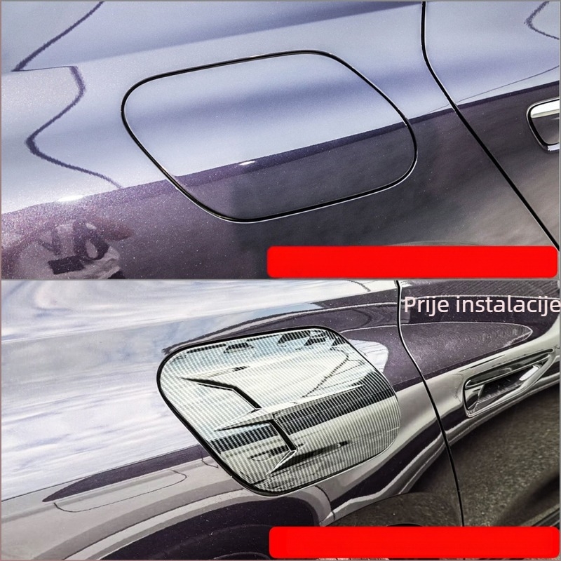 Zaštitna naljepnica poklopca spremnika goriva za Audi A5L 2026 SAIC FAW — ABS plast, uzor karbonskih vlakana / crna lak, za modificirana vozila