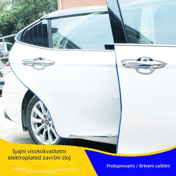 Automobilska zaštitna traka za vrata — PVC materijal, elektroplatirani završni sloj, model: elektroplatirano ljepilo za vrata, univerzalna kompatibilnost