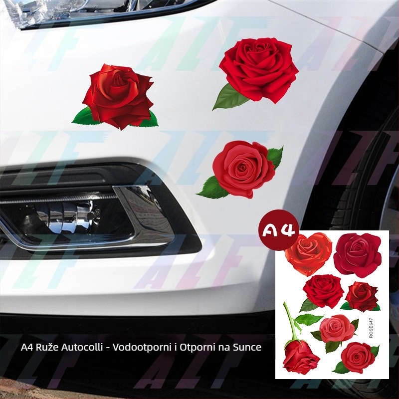 Dekorativne naljepnice za karoseriju automobila s motivima biljaka i cvijeća – materijal: naljepnica, motiv: biljke i cvijeće, instalacija: lijepljenje
